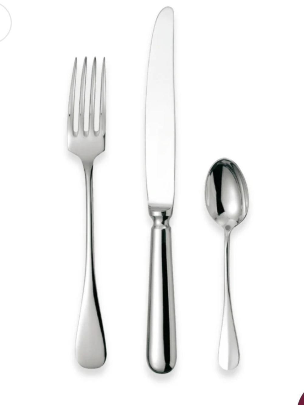 Chambly Classic Polished Stainless Steel 3-Piece Flatware Set - Silver